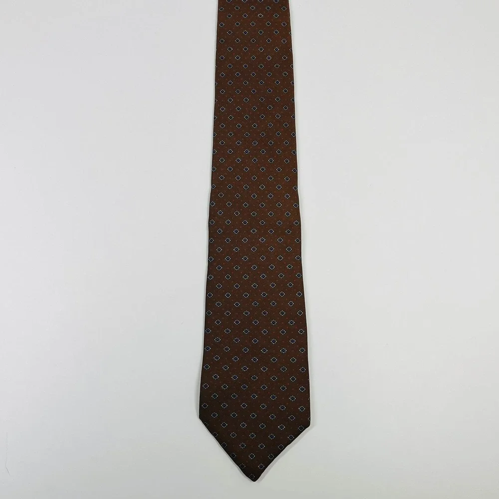 Vintage Chaps Ralph Lauren Silk Men's Necktie Geometric Medallions Made In USA